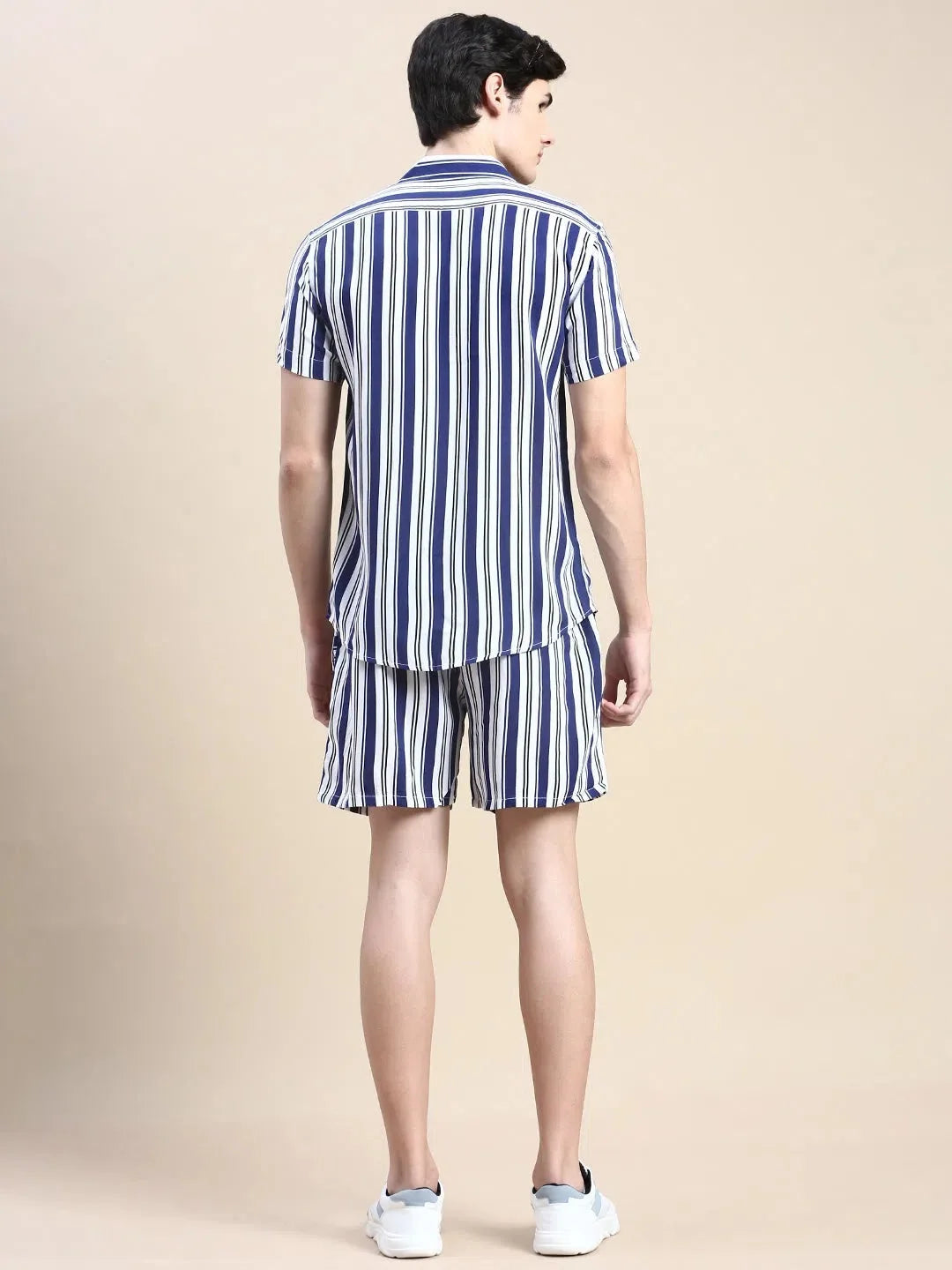 Men's Blue Striped Casual Co ord Set | Mens Two Piece Sets