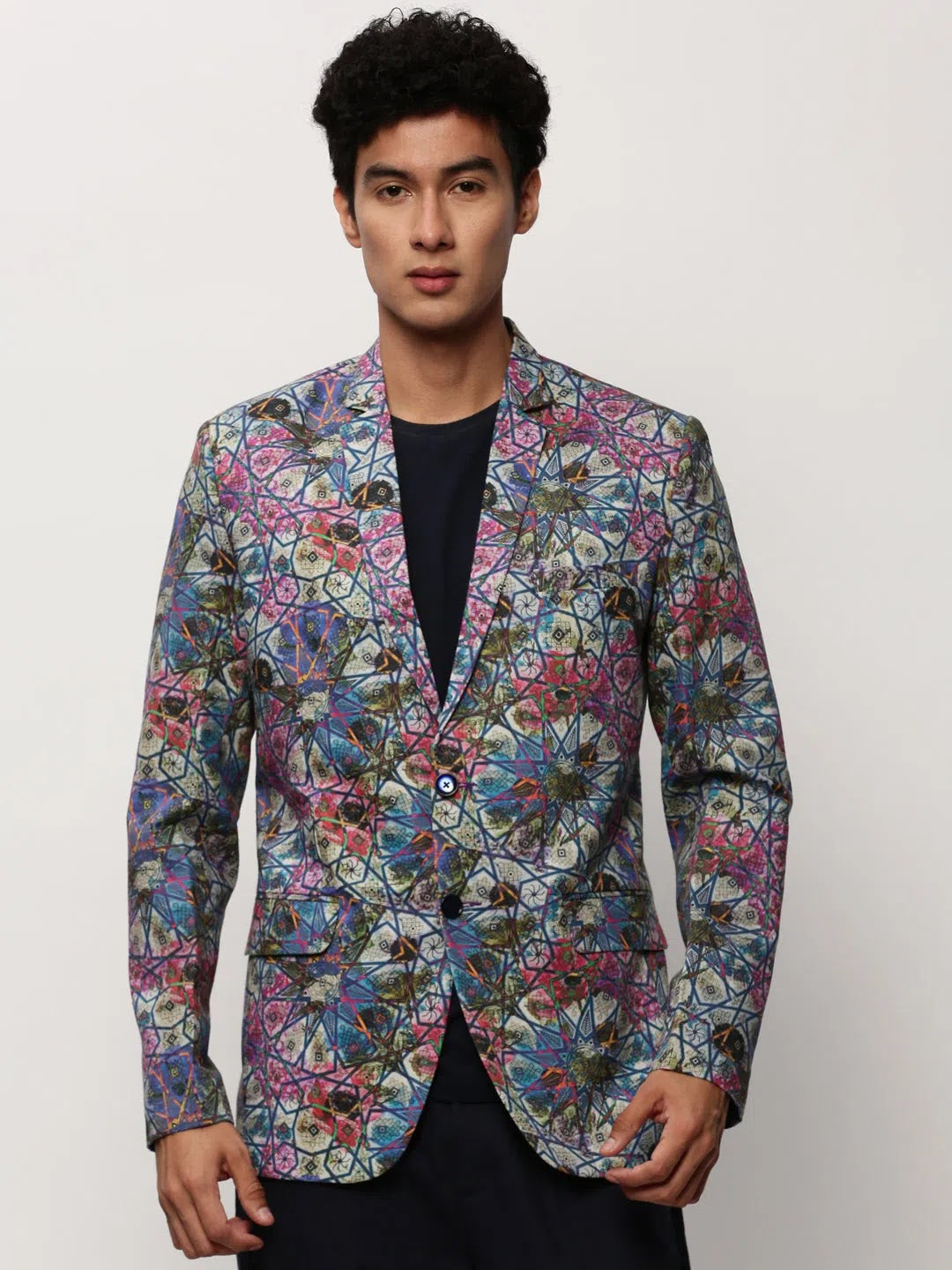 Multi-Print Blazer - Men's Ethnic Wear and Nehru Jackets