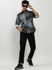 Men Black Printed Casual Casual Shirts-MERRICK-1564-Black