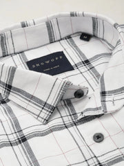 Men White Checked Casual Shirt-DALTONCHECKS-4082-Offwhite