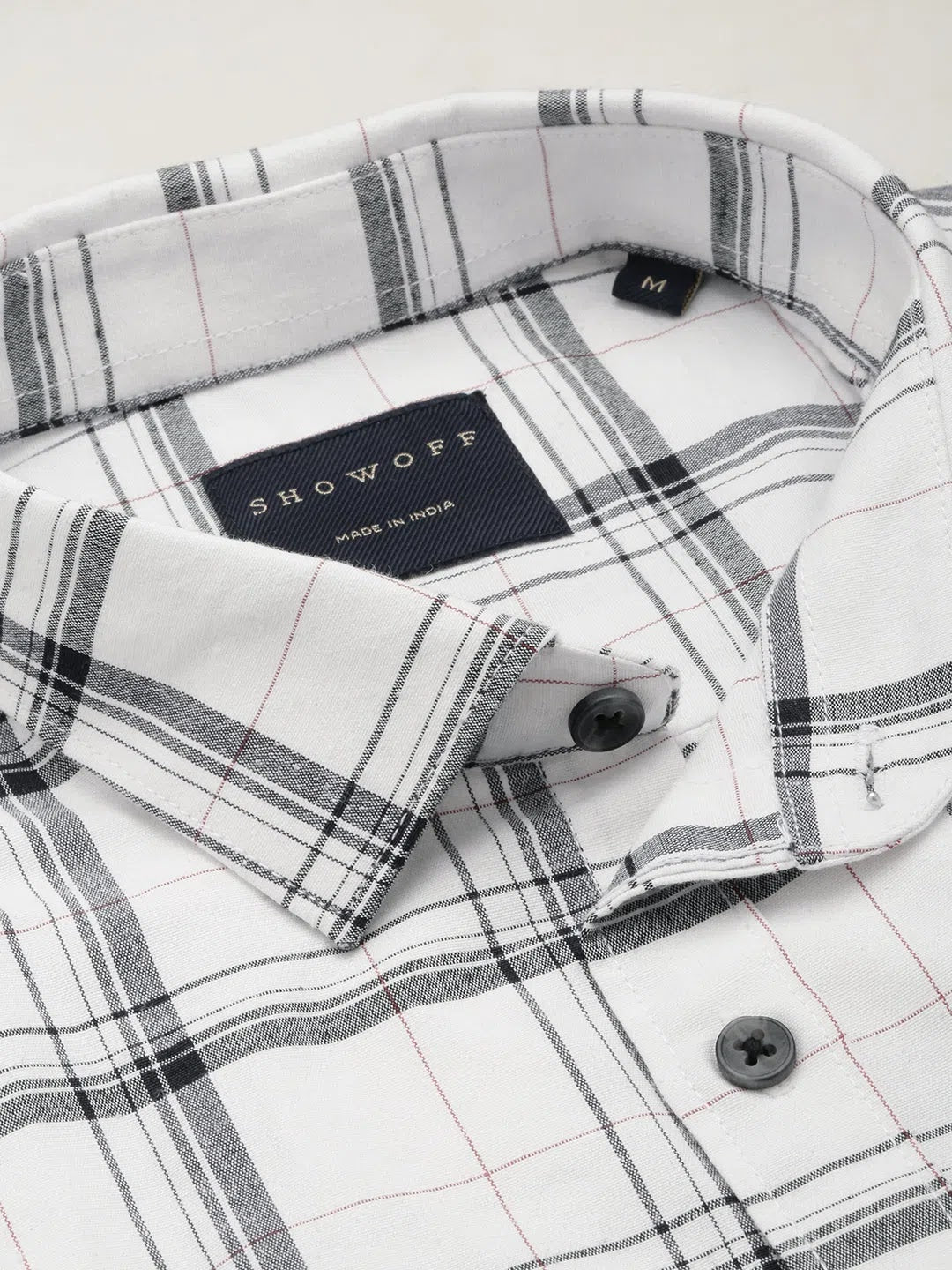 White Checkered Cotton Shirt - Mens Casual Style | DesiQlo