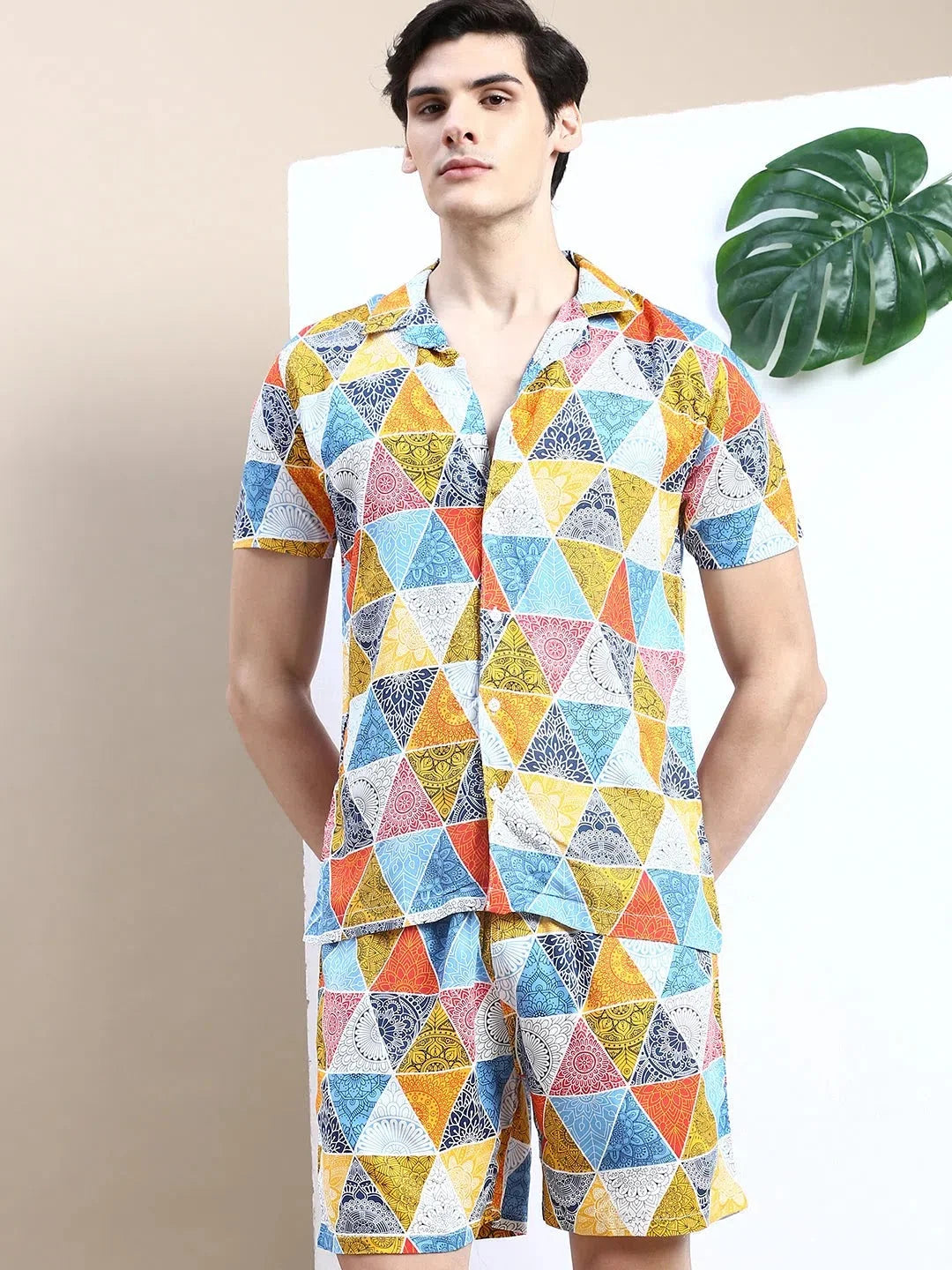 Men Multi Printed Casual Co ord Set-AM-95-7-Multi