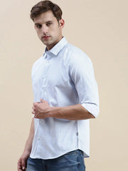 Men White Geometrical Casual Shirt-STANLEY-9258-White