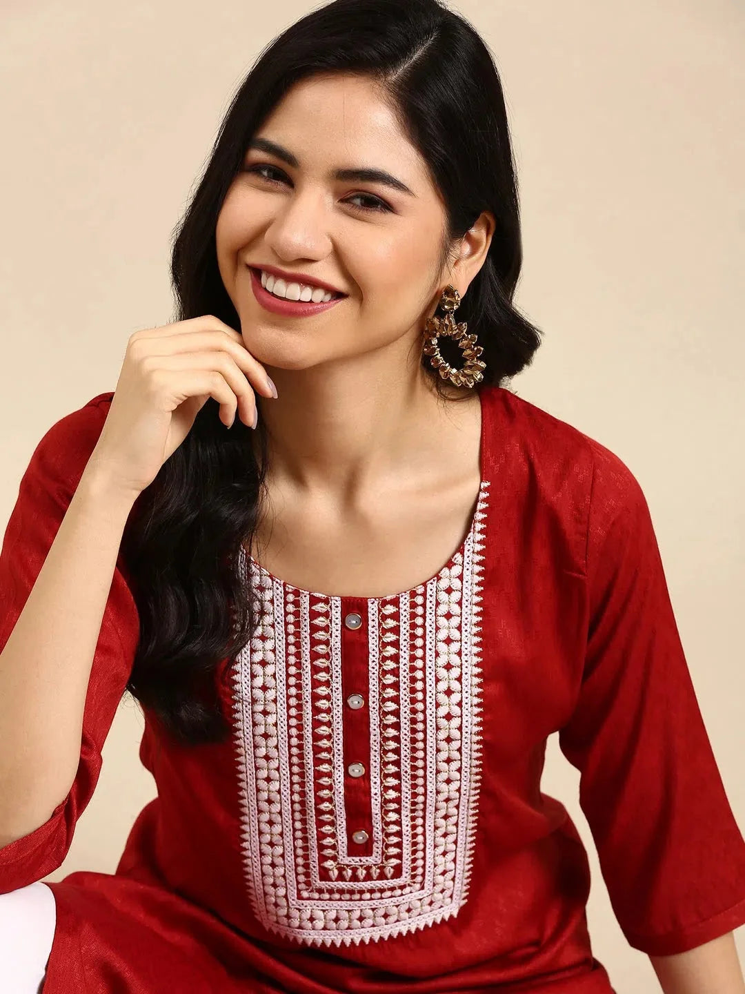 Black Printed Cotton A-Line Indian Kurti - DesiQlo Fashion