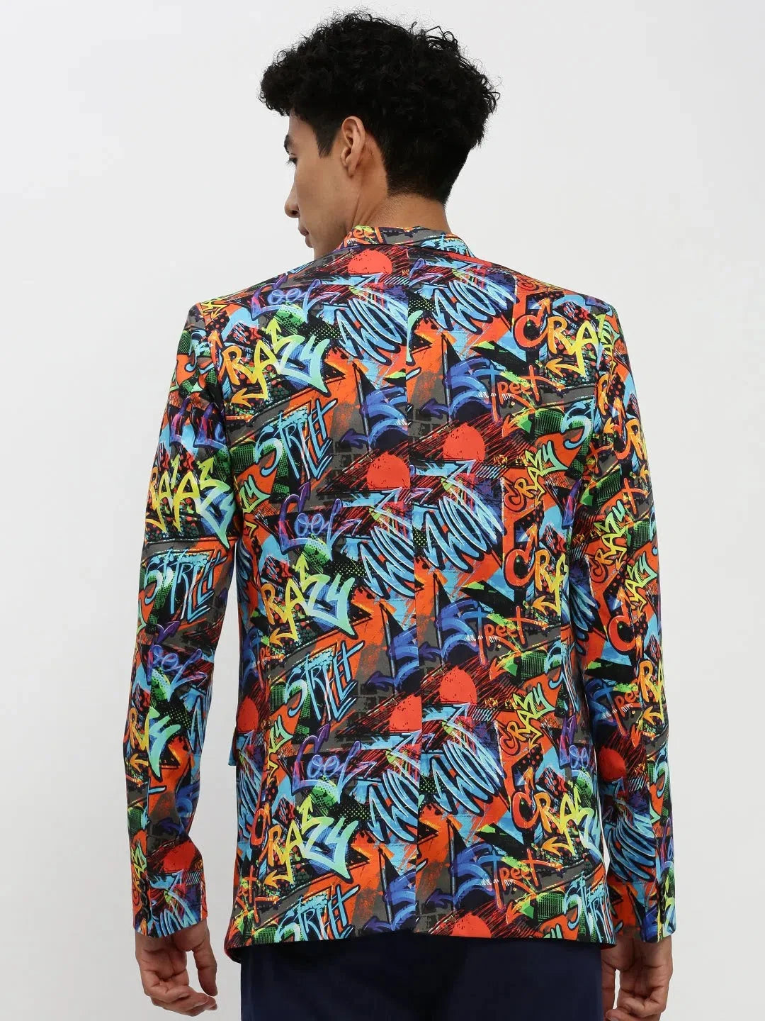 Orange Printed Blazer - Men's Ethnic Wear | DesiQlo
