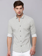 Men Cream Printed Casual Shirt-TKTPRINT-114-Cream