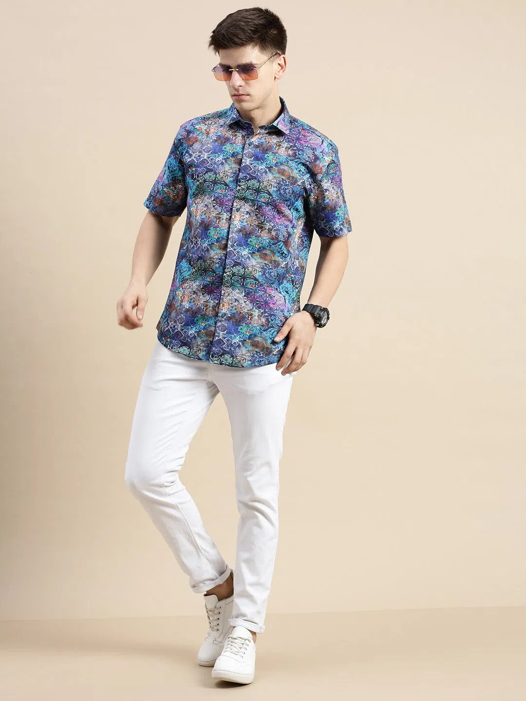 Multi Graphics Mens Shirt | DesiQlo Cotton Printed Shirt