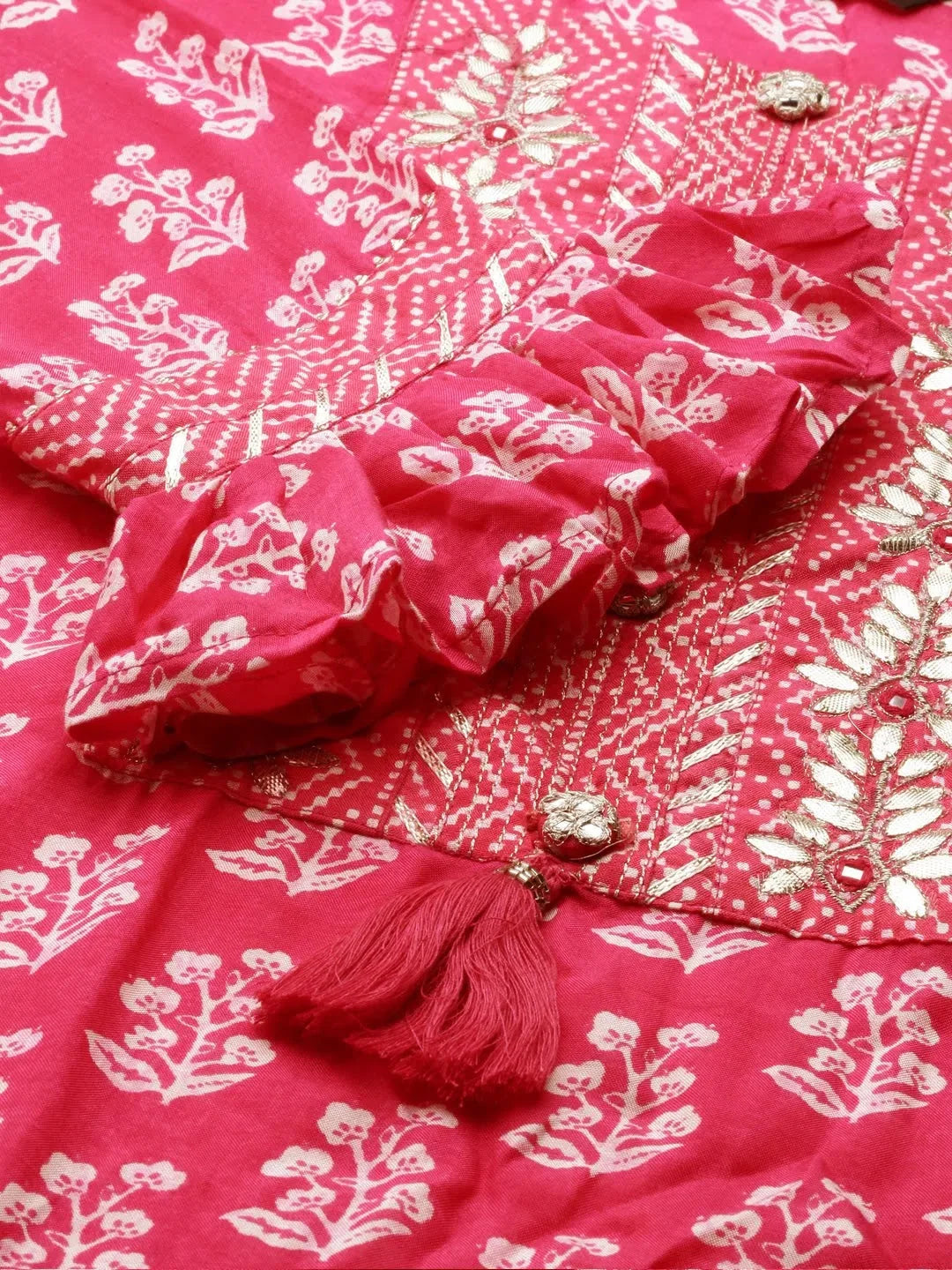 Fuchsia Printed Kurta Set | Women's Indian Kurta Sets