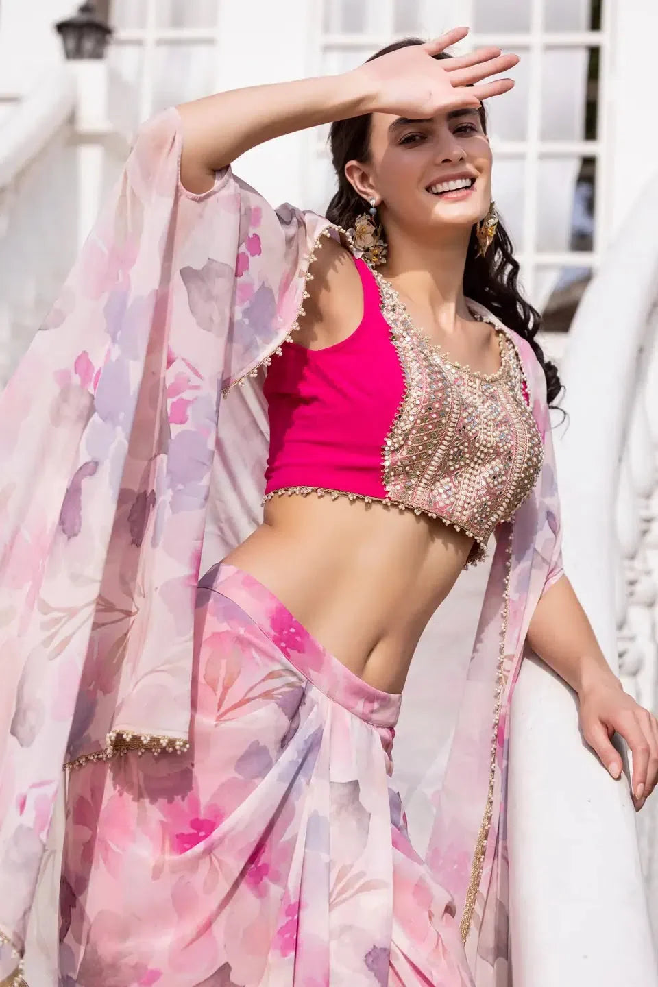 Blushing Orchid Printed Lehenga Choli for Women | Ethnic Lehenga