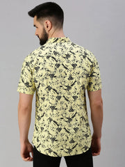 Men Yellow Solid Casual Shirt-ROSEPRINT-1046-Yellow