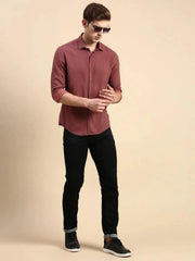 Men Mauve Printed Casual Shirt-COREPRINT-5425-Mauve