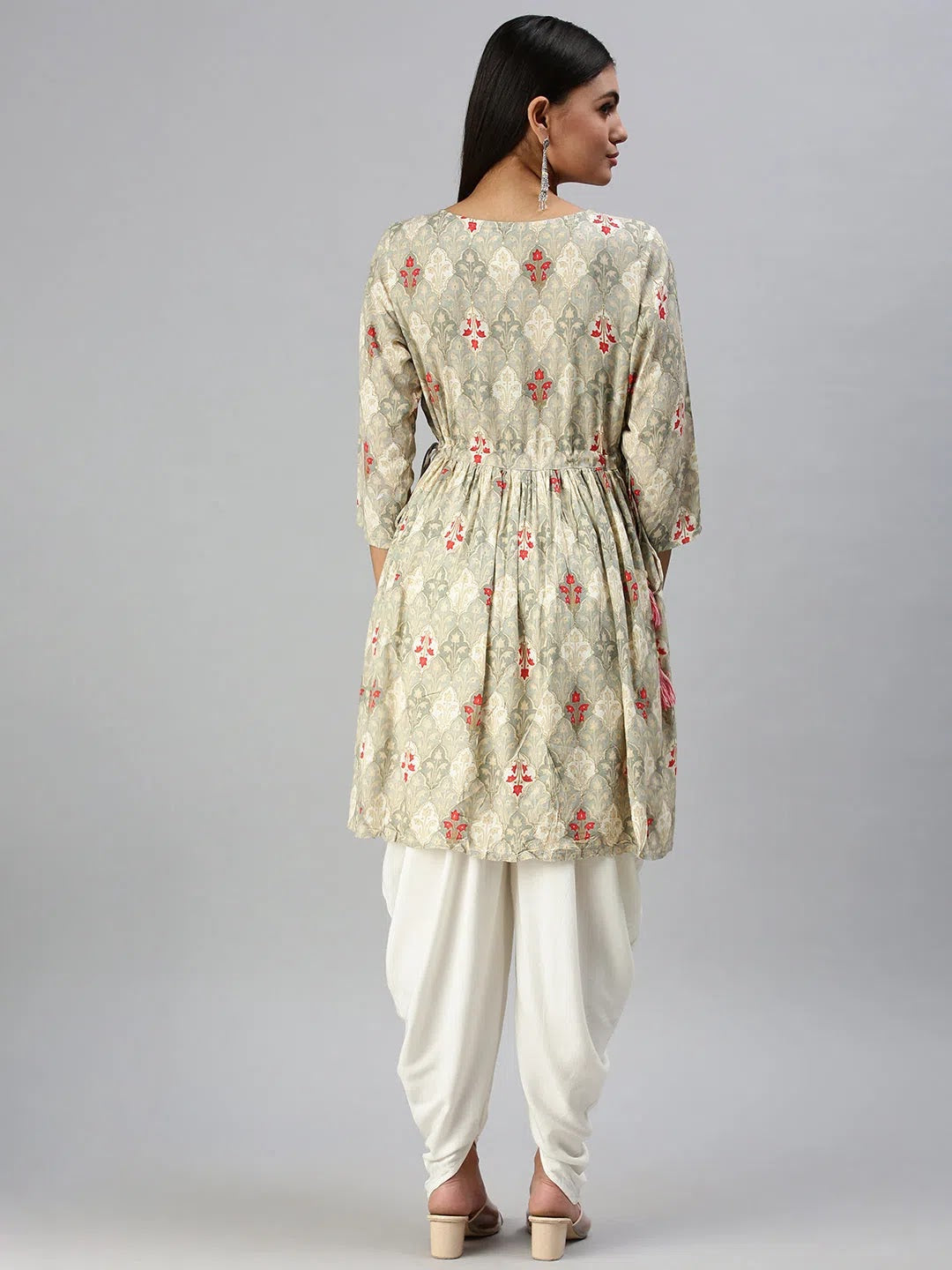 Grey Printed Cotton Kurta Set | Indian Designer Kurta Sets