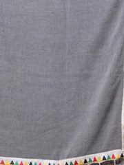 Grey Mulmul Cotton Soft Saree With Patch Work Borders-MA62MCT33830020