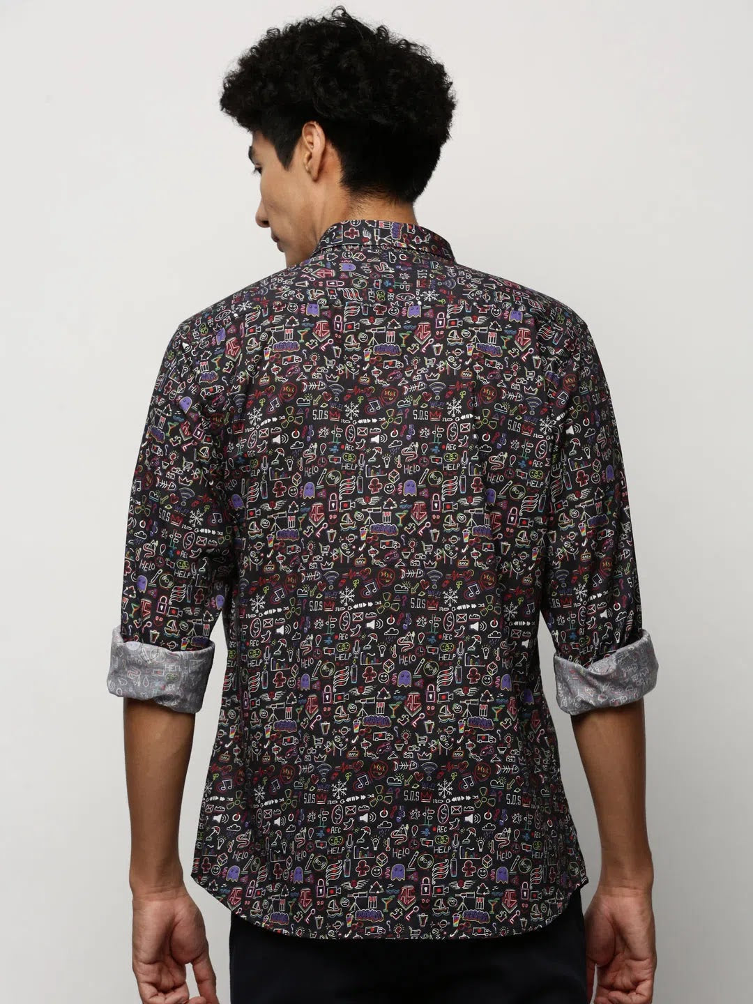 Wholesale Men Black Printed Shirt