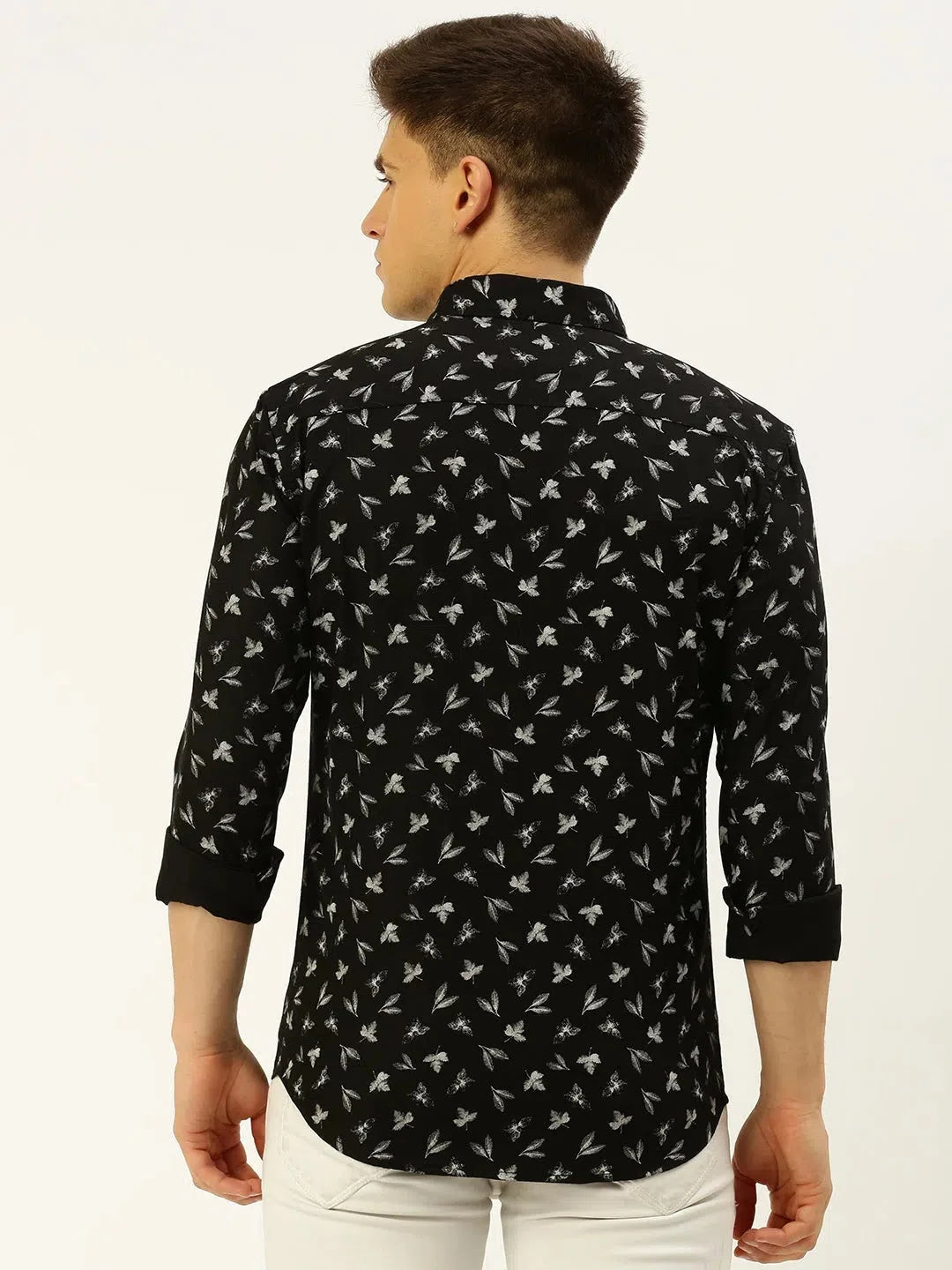 Stylish Black Printed Mens Shirt - Cotton Casual Shirt | DesiQlo