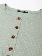 Women Sea Green Floral Straight Kurta-GW-4190-Seagreen