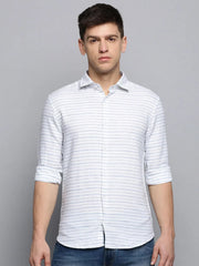 Men White Checked Casual Shirt-PEISKOSSTRIPES-3427-White