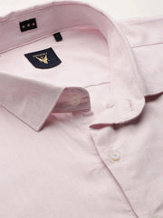 Men Pink Solid Casual Casual Shirts-IKIGAI-8821-Pink