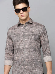 Men Black Printed Casual Shirt-FLIORIONIEPRINT-3519-Black