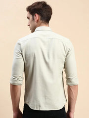 Men Green Solid Casual Shirt-ALONZOPLAIN-5249-Seagreen