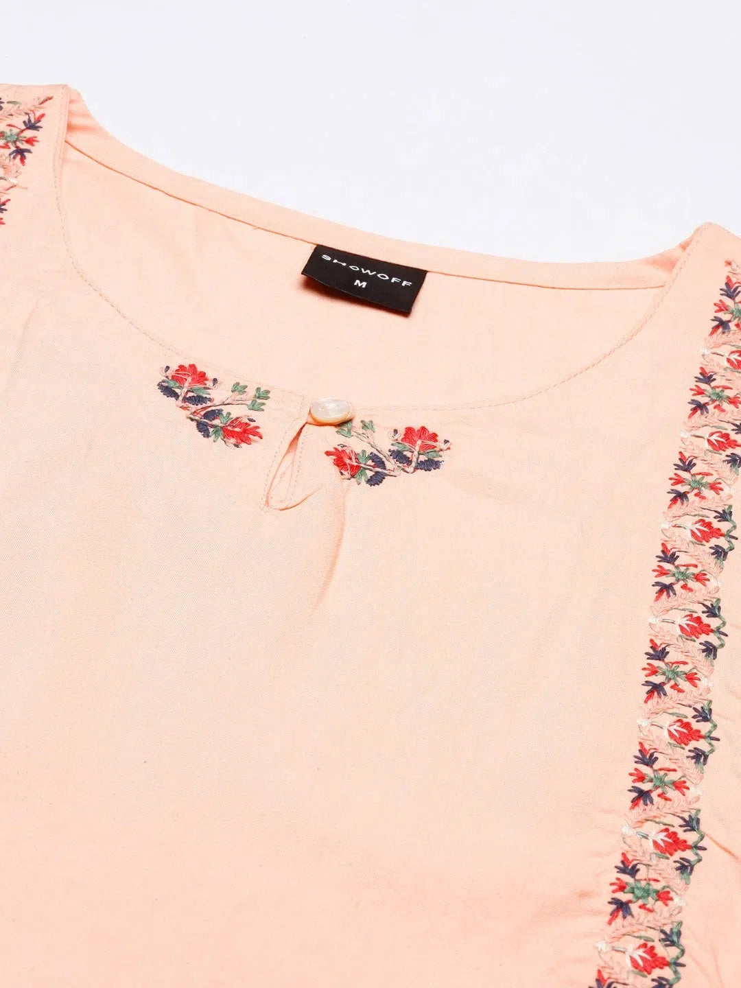 Pink Embroidered Indian Kurta | Cotton Kurtis for Women