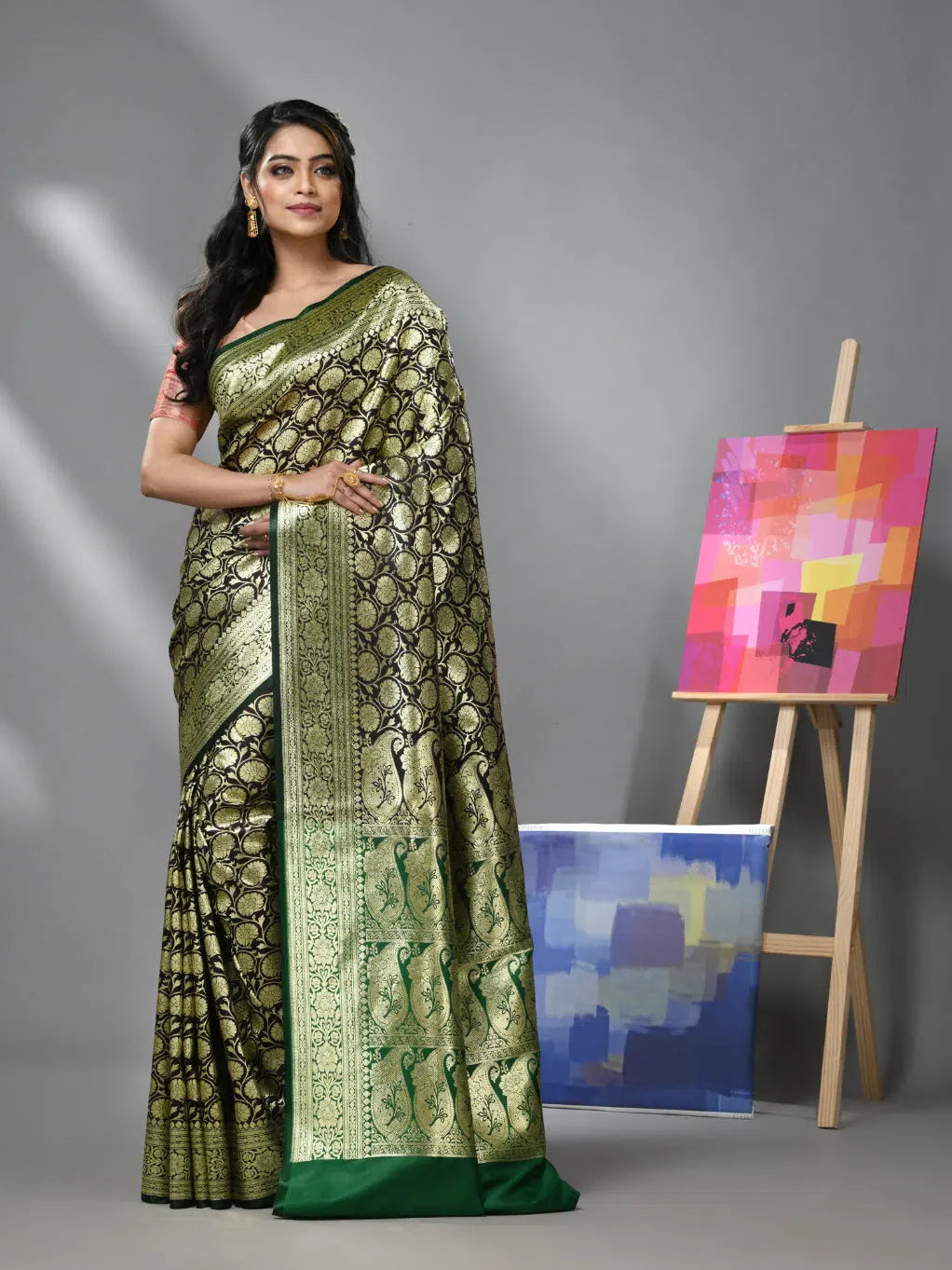 Eggplant Banarasi Saree | Designer Sarees India