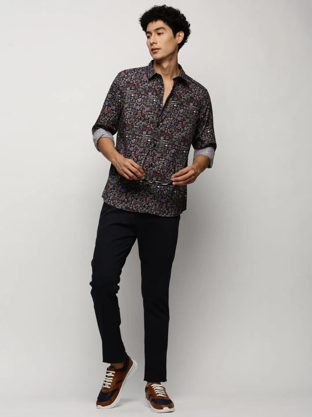 Wholesale Men Black Printed Shirt