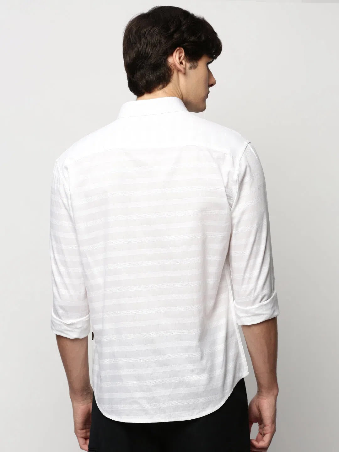 White Striped Mens Shirt | Casual Cotton Shirts