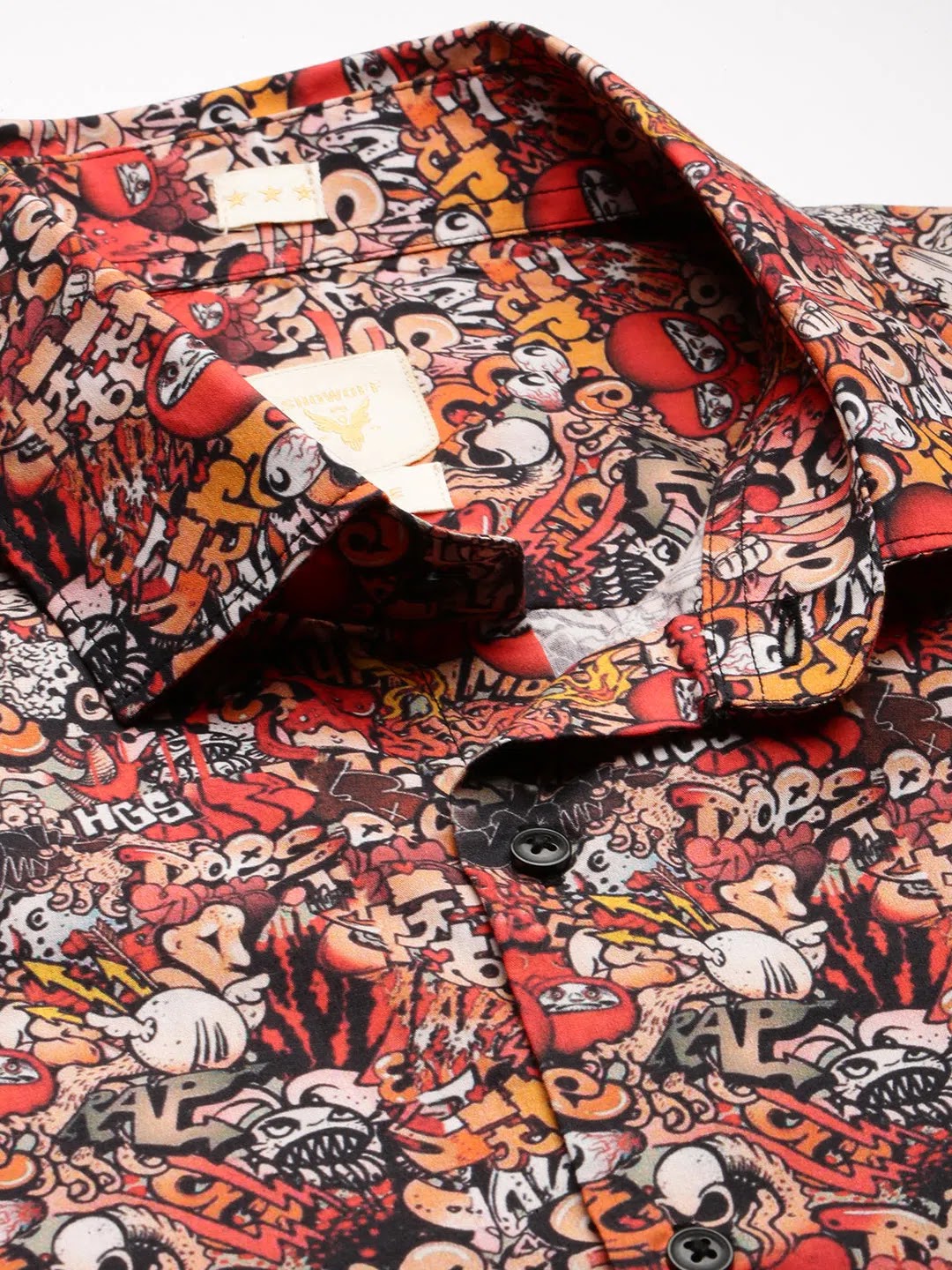 Multi Graphics Shirt | PolySatin Printed Mens Shirt - DesiQlo