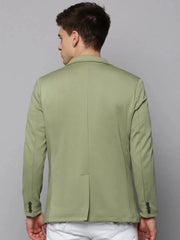 Men Green Solid Blazer-EXES-3003-Seagreen