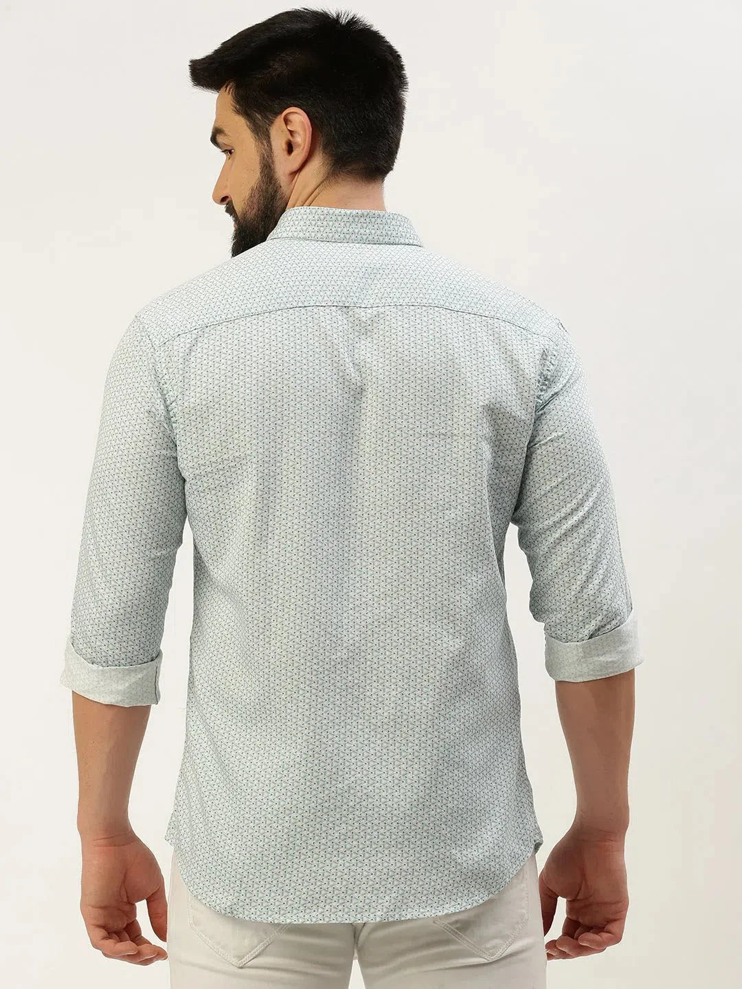 Seagreen Printed Cotton Mens Shirt | Stylish DesiQlo