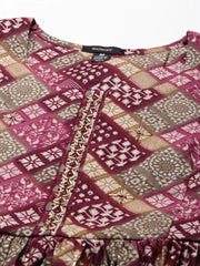 Women's Violet Printed Kurta SetKC-984-Violet