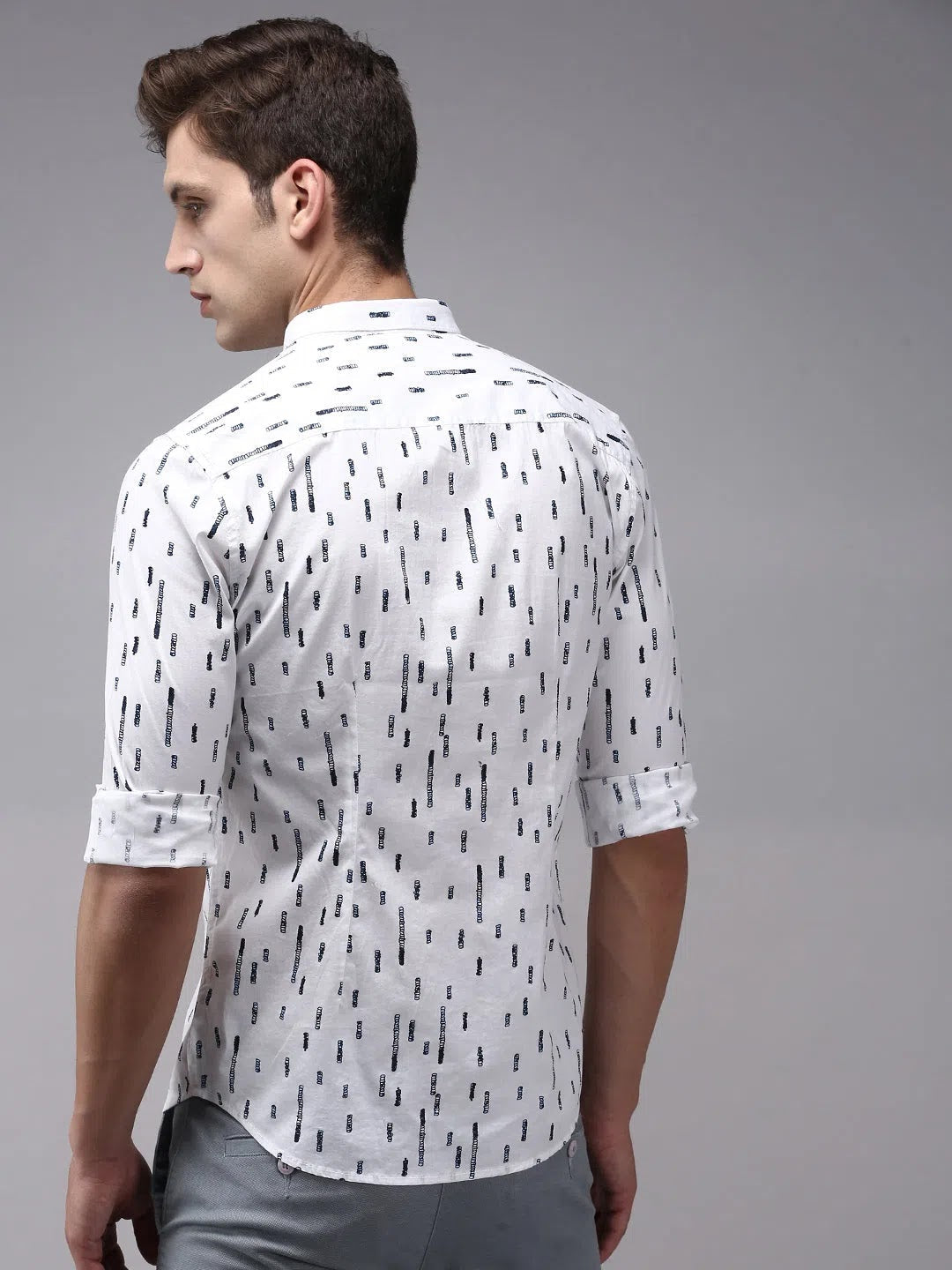 Men's White Printed Shirt - Stylish Cotton Shirt from DesiQlo