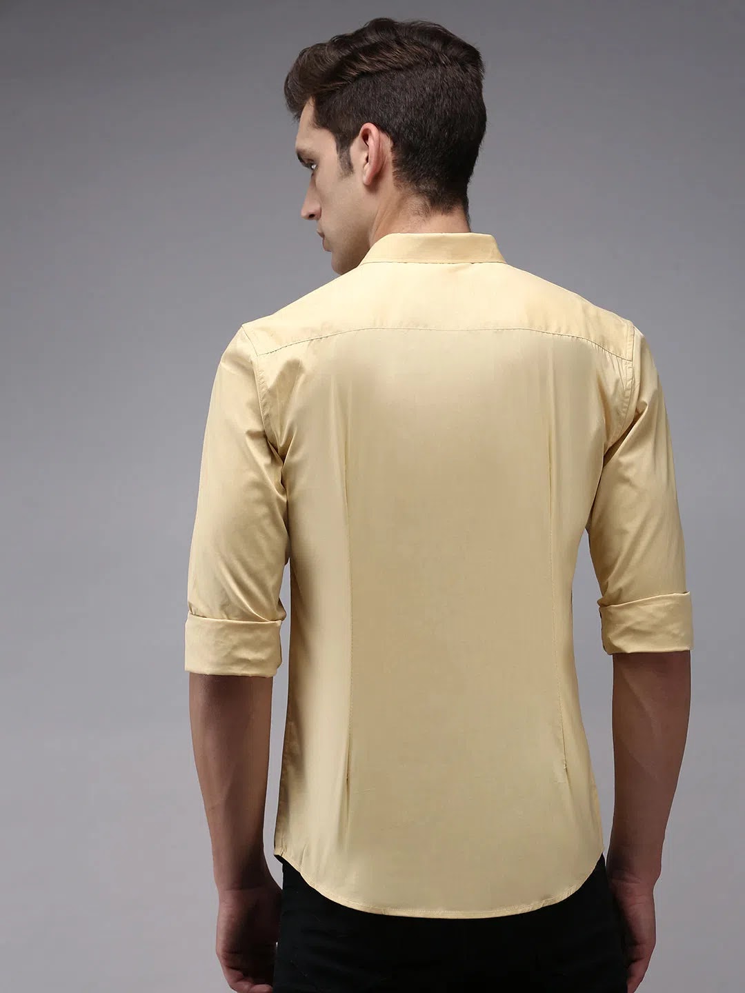 Yellow Solid Mens Shirt - Casual Cotton Shirt by DesiQlo