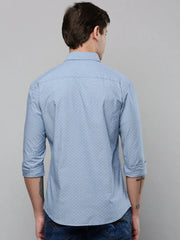 Men Blue Printed Casual Shirt-ELICAPRINT-4815-Blue