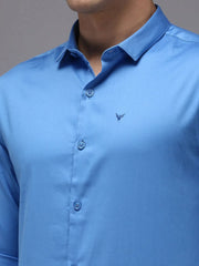 Men Blue Solid Casual Shirt-COOPERPLAINE-1625-Blue