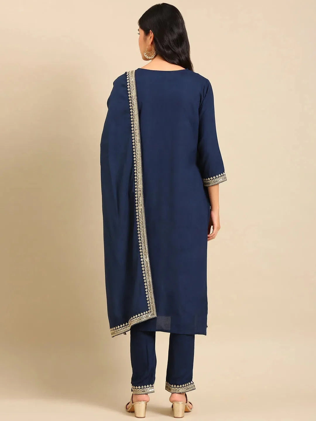 Teal Solid Cotton Kurta Set for Women | Indian Kurta Set