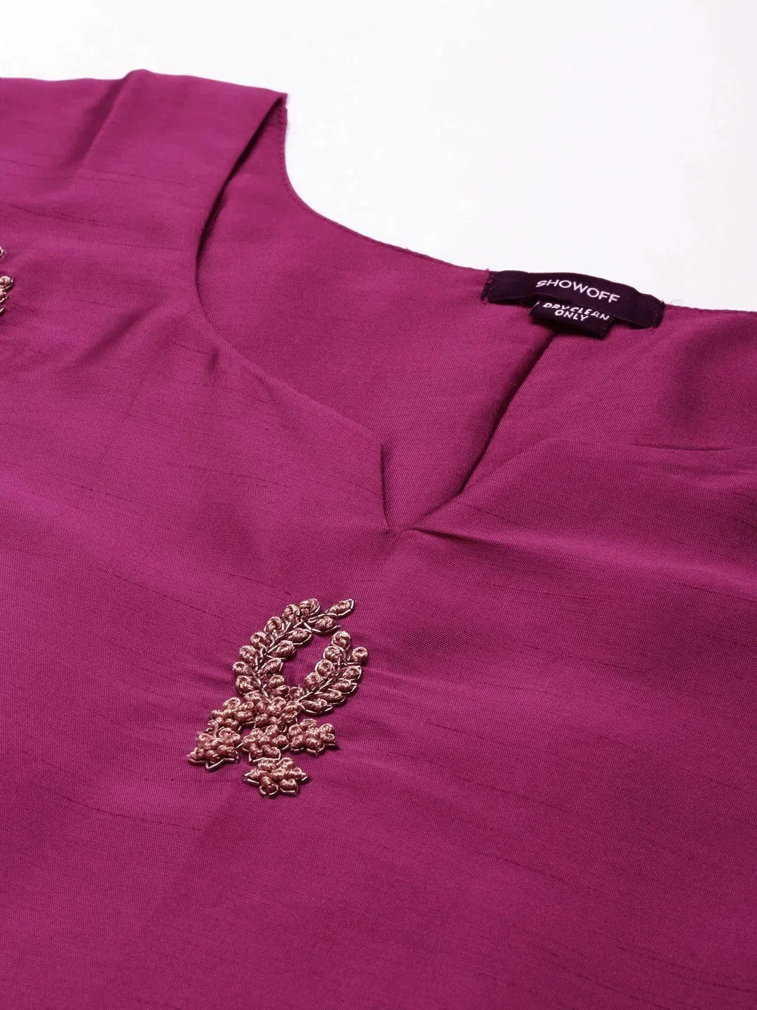 Magenta Embroidered Kurta: Stylish Indian Kurta for Women