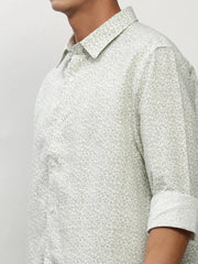 Men White Floral Casual Casual Shirts-AMALTHEA-1805-Offwhite