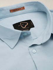 Men Blue Solid Casual Shirt-SHOPPEIMPORT-5222-Blue