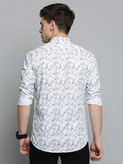 Men White Printed Casual Shirt-COLMPRINT-3092-White