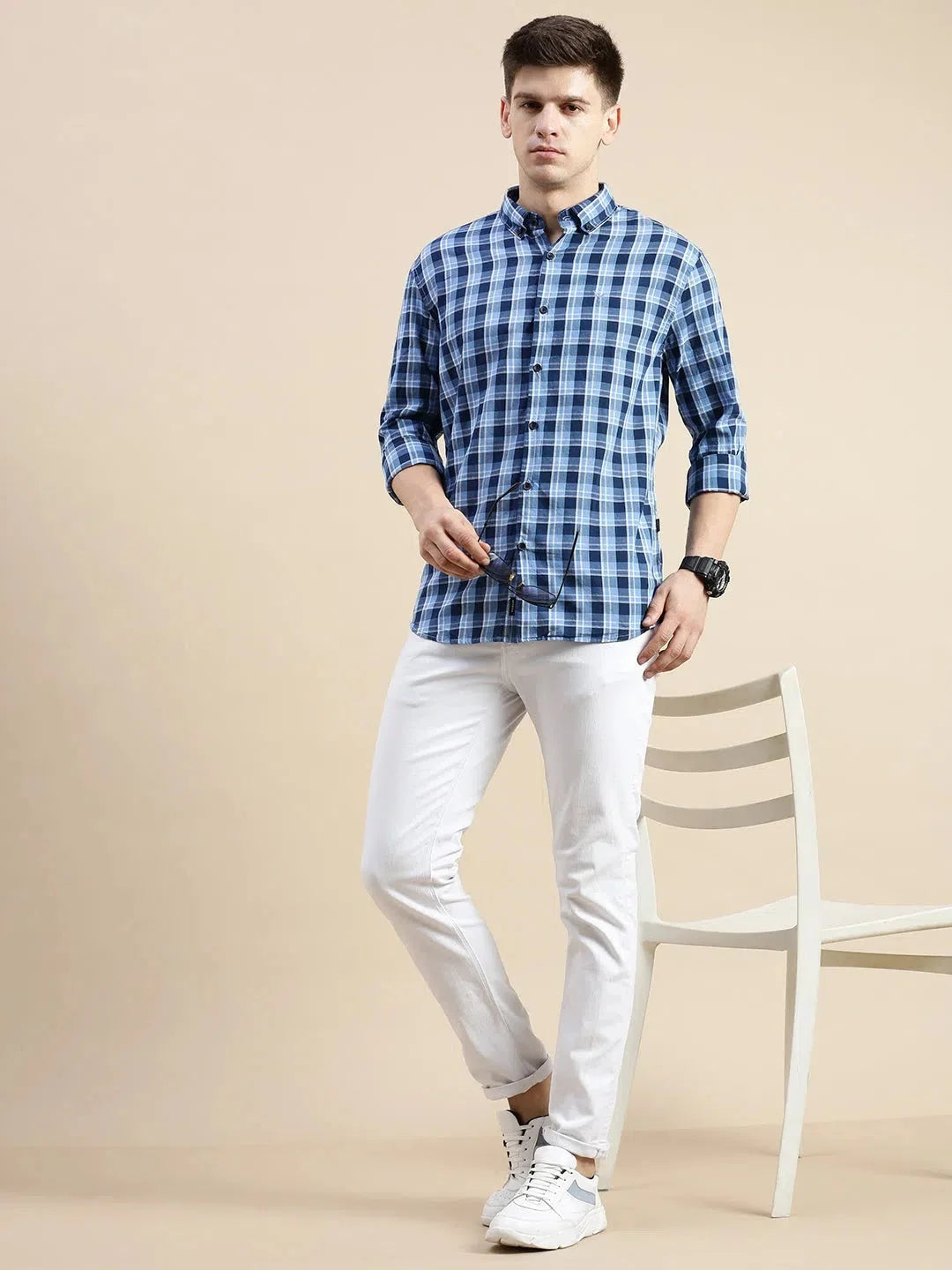 Men's Multi Checked Cotton Shirt - Casual & Trendy Style