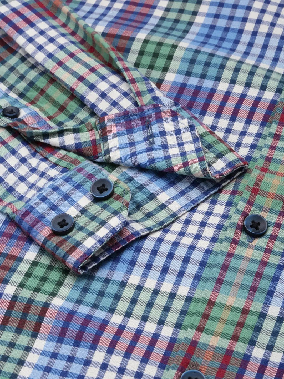 Blue Checked Casual Shirt for Men - Cotton Mens Shirt