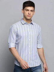 Men White Checked Casual Shirt-PEISKOSSTRIPES-3408-White
