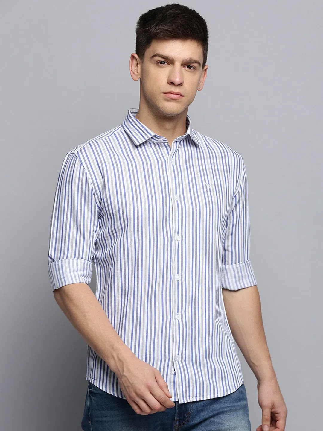 Men's White Checked Cotton Shirt - Casual Style