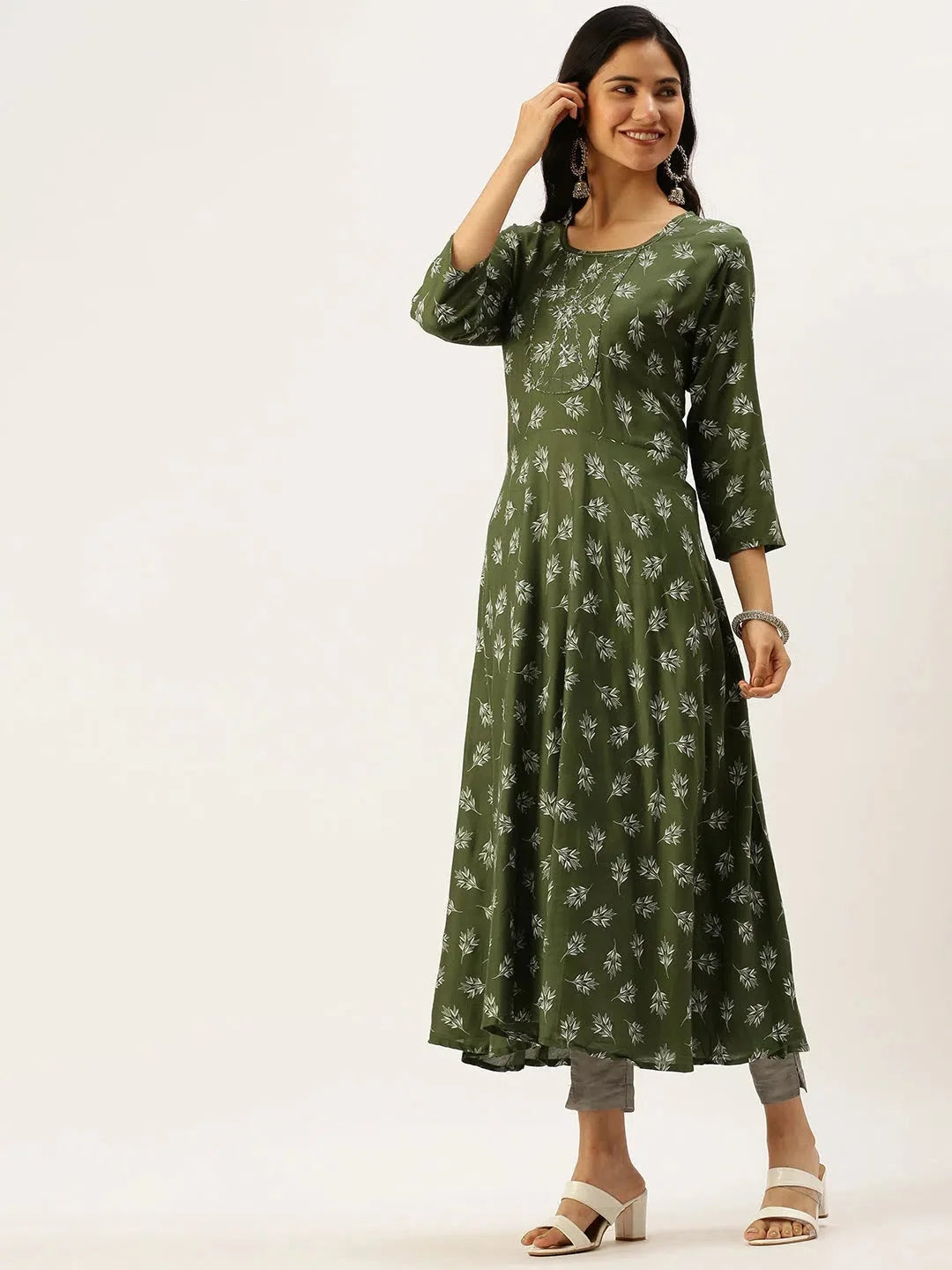Women's Printed A-Line Indian Kurta | DesiQlo Fashion