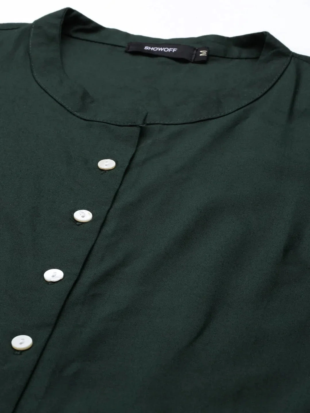 Olive Solid Indian Kurta - Viscose Straight Kurti for Ladies