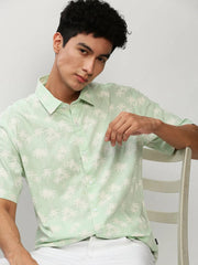 Men Green Floral Casual Casual Shirts-JUPITERPRINT-1772-Green