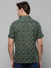Men Green Printed Casual Shirt-RESORTPRINT-5287-Green