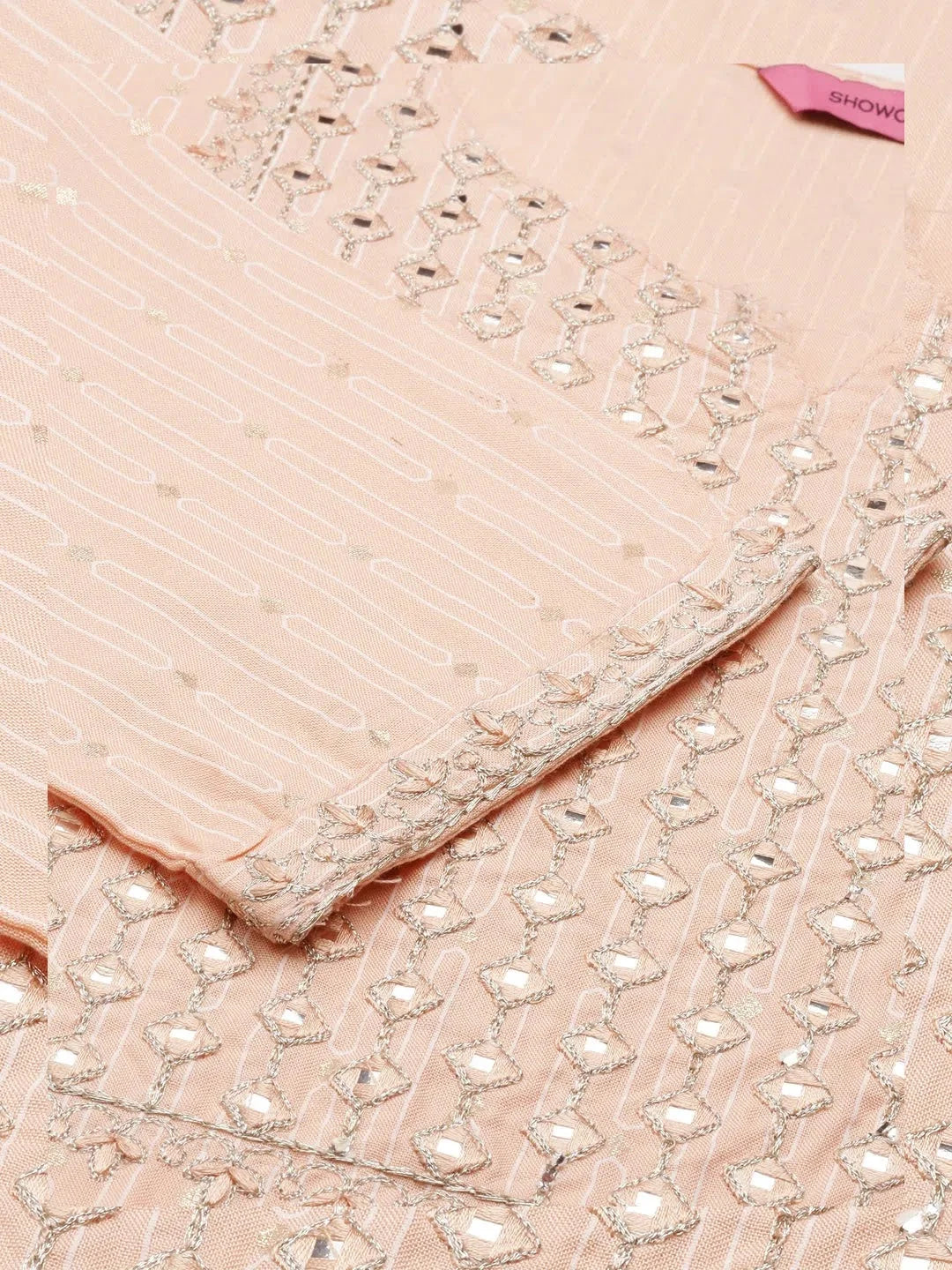 Peach Printed Cotton Kurta - Women's Indian Kurta Designs